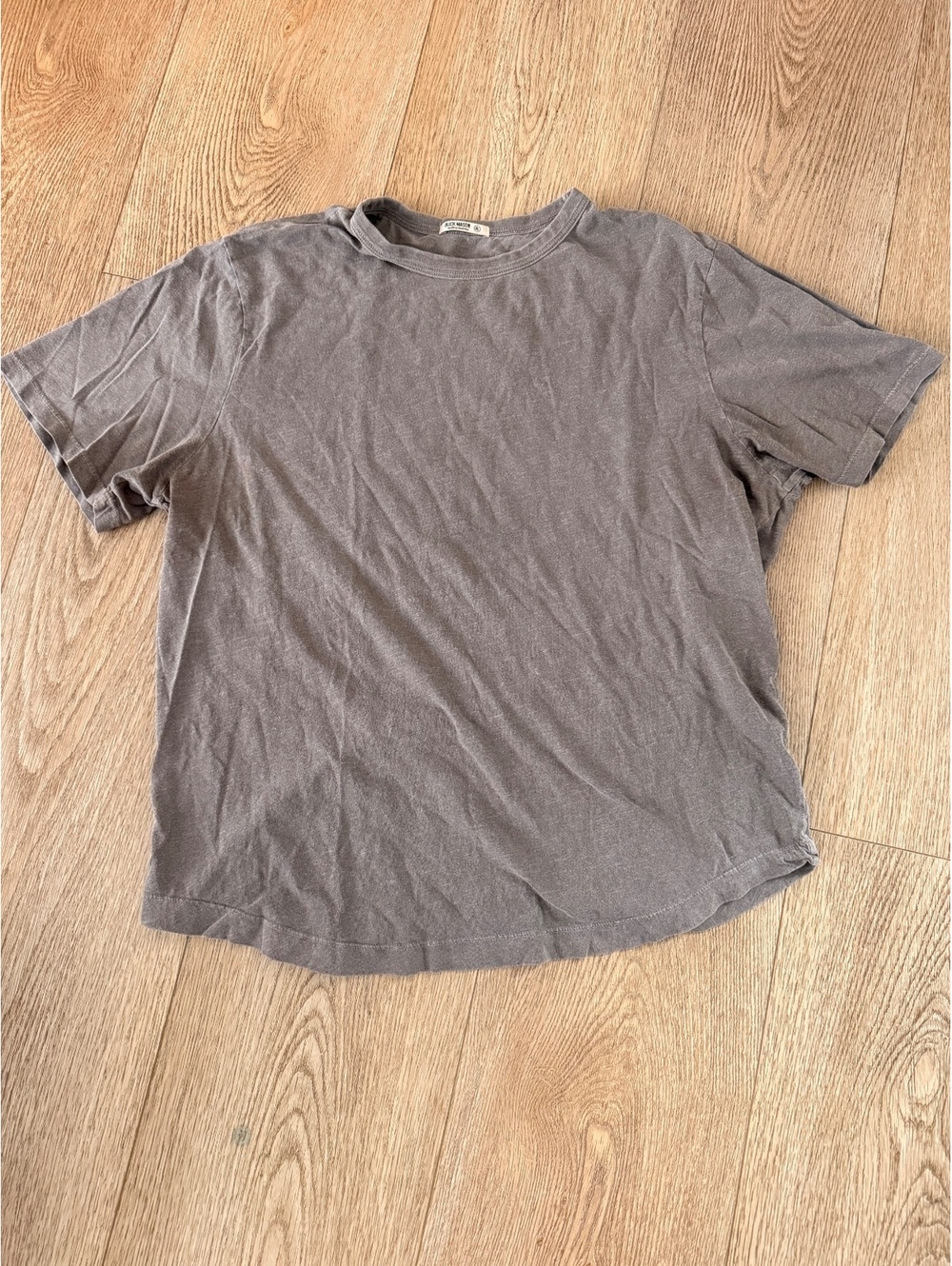 Buck Mason Men's XL Gray/Brown Cotton T-Shirt Made in USA